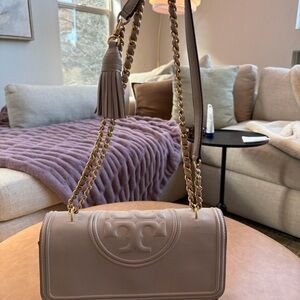 Tory Burch Crossbody Fleming Bag with Gold Chain